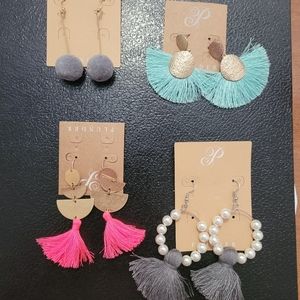 Plunder earrings, 4 pairs